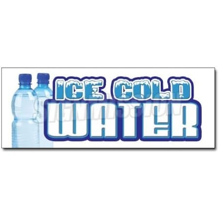 ICE COLD WATER DECAL Sticker Bottled Water Stand Cart Supplies Trailer